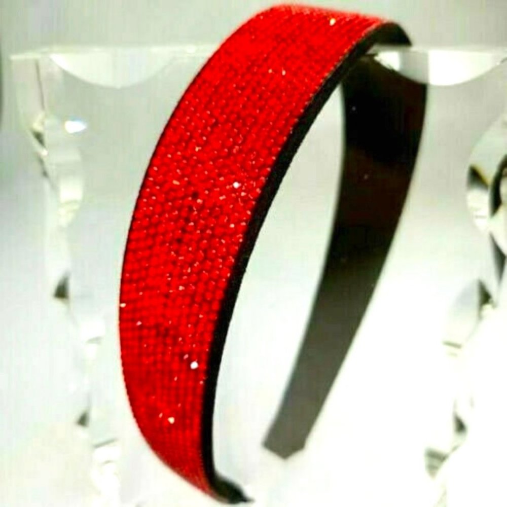 Red Rhinestone Headband Holiday Christmas Gift